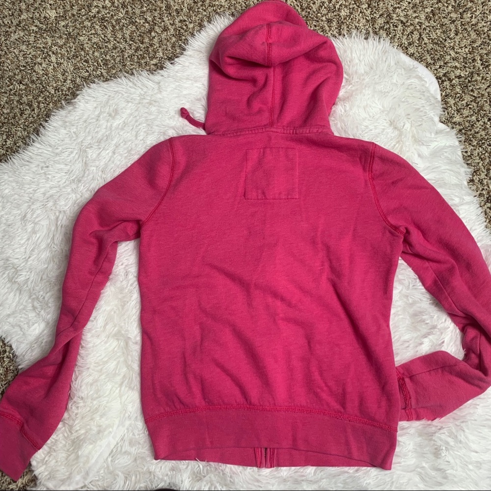 Hollister Full Zip Pink Hoodie Size Medium - Picture 4 of 5